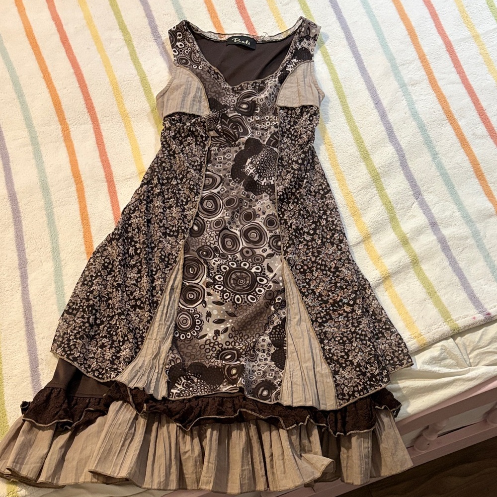 Vintage bali layered tiered dress